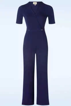 Best Abigail Crossover Jumpsuit In Marineblauw Vrouwen Playsuits & Jumpsuits