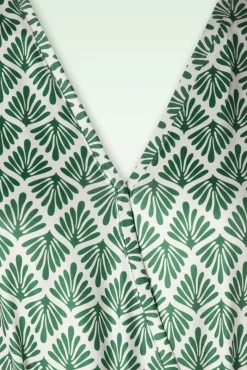 New Adeline Jumpsuit In Legergroen En Gebroken Wit Vrouwen Playsuits & Jumpsuits