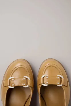 Discount Amelie Leather Slingback Pumps In Licht Cognacbruin Vrouwen Pumps