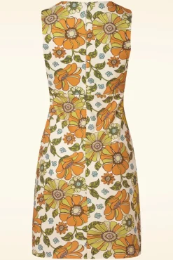 Hot Amy Bloemen Jurk In Oranje En Groen Vrouwen Plus Size Jurken