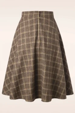 Clearance Another Fab Swing Rok In Bruin Vrouwen Rokken