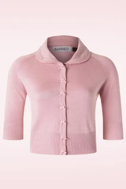 New April Cardigan Met Korte Mouwen In Blush Vrouwen Vestjes