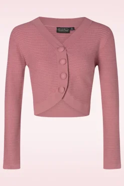 Outlet Ariane Getextureerd Gebreid Cropped Vest In Roze Vrouwen Vestjes