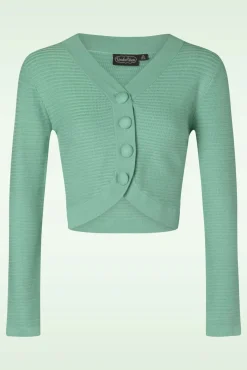 Discount Ariane Getextureerd Gebreid Cropped Vest In Mintgroen Vrouwen Vestjes