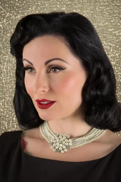 Audrey Creme Parel Choker Ketting Vrouwen Sieraden