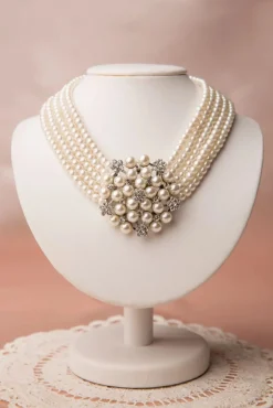 Audrey Creme Parel Choker Ketting Vrouwen Sieraden