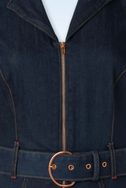 Discount Audrey Jumpsuit Short Sleeve In Donkerdenim Vrouwen Playsuits & Jumpsuits