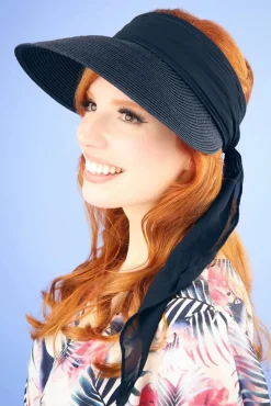 Clearance Augusta Strohoed Met Klep In Marineblauw Vrouwen Hoeden & Fascinators