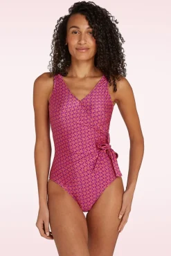Online Badpak Met V-Hals In Koraal Vrouwen Badpakken