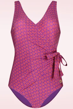 Online Badpak Met V-Hals In Koraal Vrouwen Badpakken