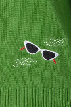 Online Beach Glasses Cardigan In Groen Vrouwen Truitjes