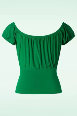 Best Belinda Off-Shoulder Top In Groen Vrouwen Tops