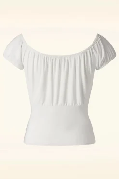 Hot Belinda Off-Shoulder Top In Wit Vrouwen Tops