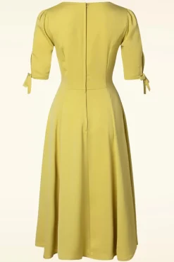 New Bella Swing Jurk In Geel Vrouwen Effen Jurken
