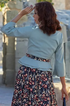 Hot Bertha Minty Linnen Blazer In Dusty Mint Vrouwen Jassen