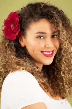 Big Flower Corsage In Rood Vrouwen Haaraccessoires