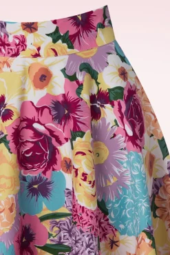 Sale Bloemen Swingrok In Roze Vrouwen Rokken