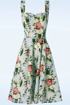 Clearance Bloom Halter Swing Jurk In Lichtblauw Vrouwen Swing Jurken