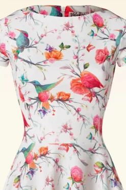 Sale Blythe Birds Swing Jurk In Wit Vrouwen Plus Size Jurken
