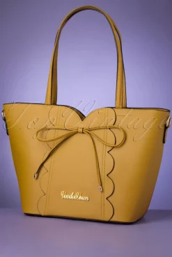 Best Bow Front Geschulpte Shopper Tas Mosterd Geel Vrouwen Tassen