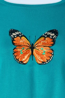 Best Butterfly Gebreide Trui In Turquoise Vrouwen Truitjes