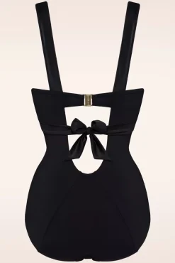 Sale Cache Coeur - Diepuitgesneden Balkonbadpak In Zwart Vrouwen Badpakken