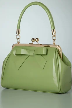 California Nights Lak Handtas In Bleekgroen Vrouwen Tassen