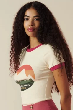 Outlet Callie T-Shirt In Ecru Vrouwen T-Shirts