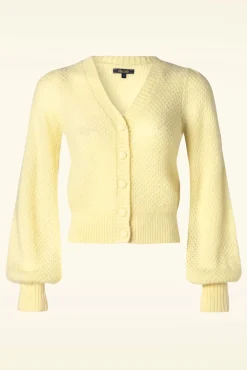 Online Cardi V Farfalle In Custard Geel Vrouwen Vestjes