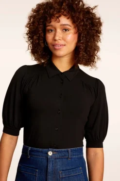 Clearance Carina Ecovero Lichte Blouse In Zwart Vrouwen Blouses