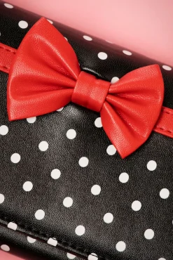 Clearance Carla Bow Polka Portemonnee In Zwart En Rood Vrouwen Portemonnees