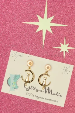 Hot Cat On The Moon Oorbellen In Goud Vrouwen Sieraden