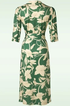 Discount Charlotte Flower Jurk In Groen Vrouwen Midi Jurken