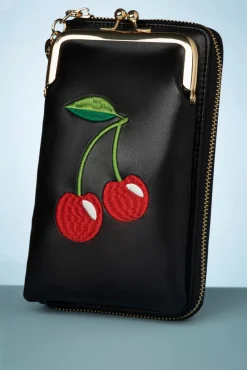 Hot Cherry Pie Crossbody Telefoontasje In Zwart Vrouwen Portemonnees
