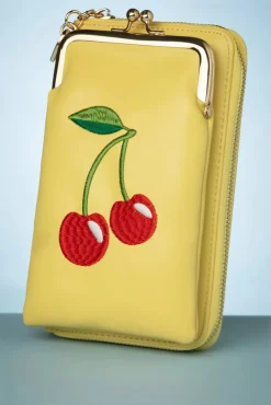 Online Cherry Pie Crossbody Telefoontasje In Geel Vrouwen Portemonnees
