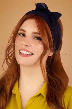 Chiffon Sjaal In Marineblauw Vrouwen Haaraccessoires