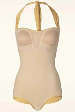 New Classic Fifties One Piece Badpak In Goud Vrouwen Badpakken