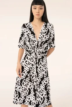 Best Colette Geknoopte Jurk In Zwart Vrouwen Plus Size Jurken