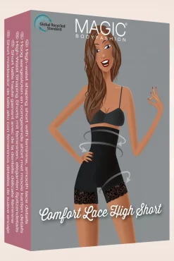 Best Comfort Kanten Hoge Short In Zwart Vrouwen Shapewear