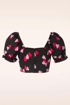 Confetti Crop Top In Zwart Vrouwen Tops