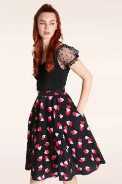 Sale Confetti Swing Rok In Zwart Vrouwen Rokken
