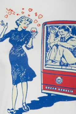 Hot Cool Love T-Shirt In Gebroken Wit Vrouwen T-Shirts