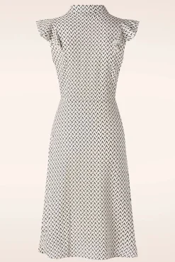 Discount Crepe Flare Jurk In Creme Vrouwen Swing Jurken