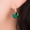 Cushion Cut Stone Oorbellen In Smaragdgroen Vrouwen Sieraden