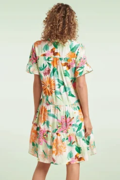 New Dahlia Flower Jurk In Gebroken Wit Vrouwen Plus Size Jurken
