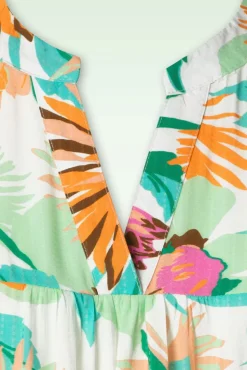 New Dahlia Flower Jurk In Gebroken Wit Vrouwen Plus Size Jurken