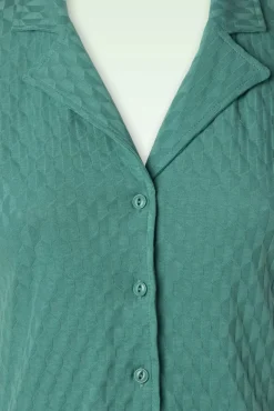 Dani Manelli Jacquard Blouse In Smoke Groen Vrouwen Blouses