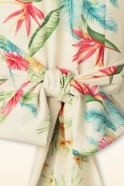 Discount Darla Wikkelblouse Met Korte Mouwen In Honolulu Naturel Vrouwen Blouses