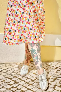 New Derby Punch Schoenen In Gebroken Wit Vrouwen Veterschoenen