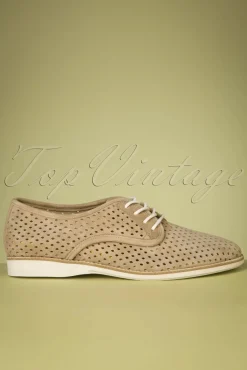 Discount Derby Punch Schoenen In Walnoot Vrouwen Veterschoenen